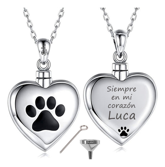 Soku Dije Personalizado 3d Corazon Huella Cenizas Perro Gato