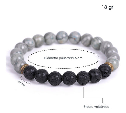Pulsera Ajustable Lava Dual Balance Natural Yoga Moda