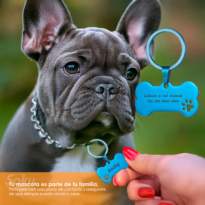 Soku Placa Personalizada Perro Huella Gato Tag Inoxidable