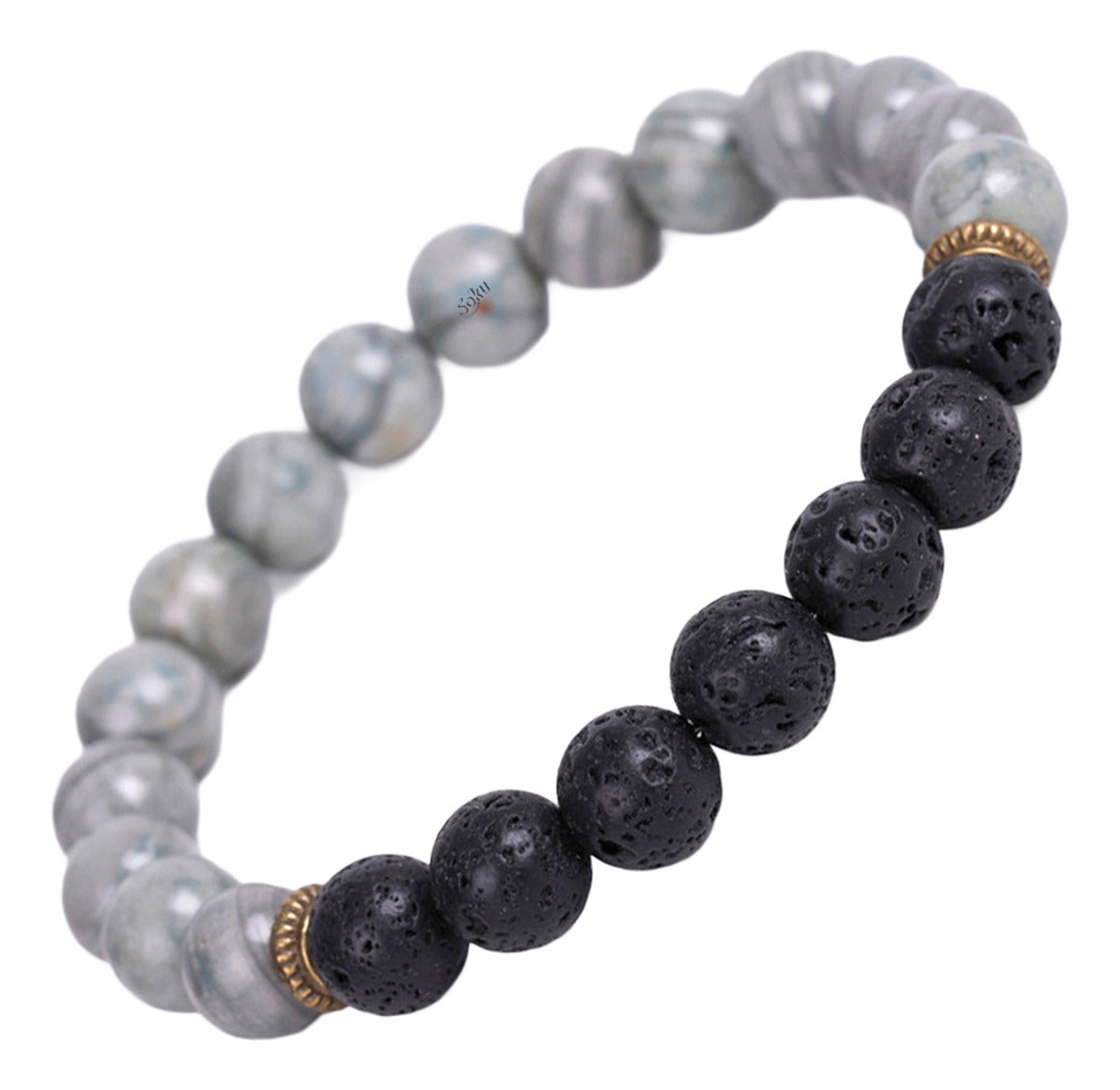 Pulsera Ajustable Lava Dual Balance Natural Yoga Moda