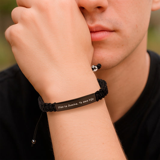 Soku Pulsera Personalizada Hijos Cumpleaños Graduado Ajusta Plateado-negro 21 Cm