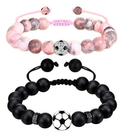 2x Pulsera Fútbol Kawaii Parejas Novios Amor Lunar Soku