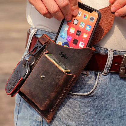 Soku Funda Piel Natural Original Para iPhone Celular Cinto