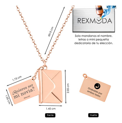 Collar Dije Sobre Mensaje Personalizado Jojeria Inoxidable