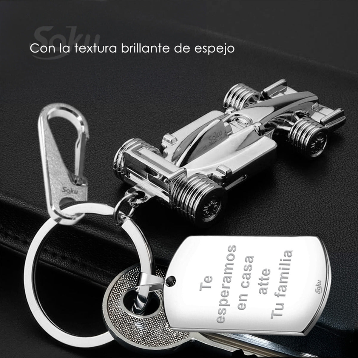 Soku Llavero Personalizado Inoxidable Auto Carrera Piloto