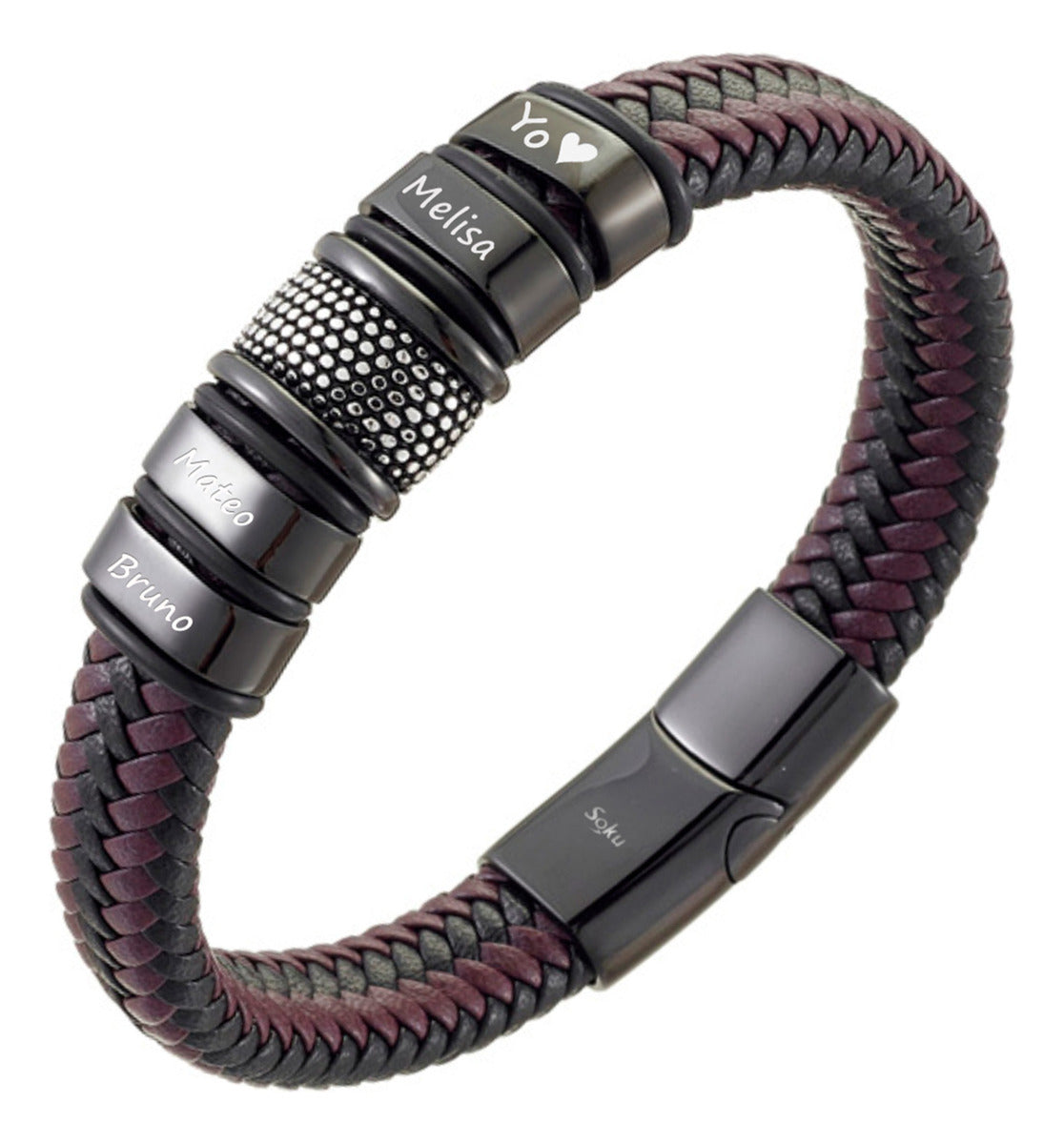 Soku Pulsera Personalizada Micro Piel Inoxidable Titanio