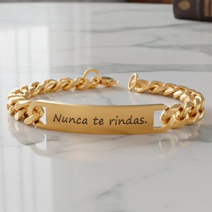 Pulsera Esclava Personalizada Mensaje Inoxidable Rexmoda