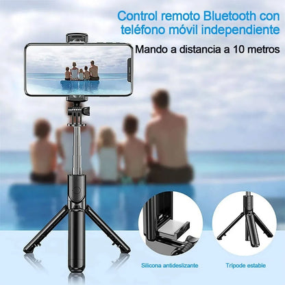 Palo Selfie Tripie Control Remoto Bluetooth Trípode Celular