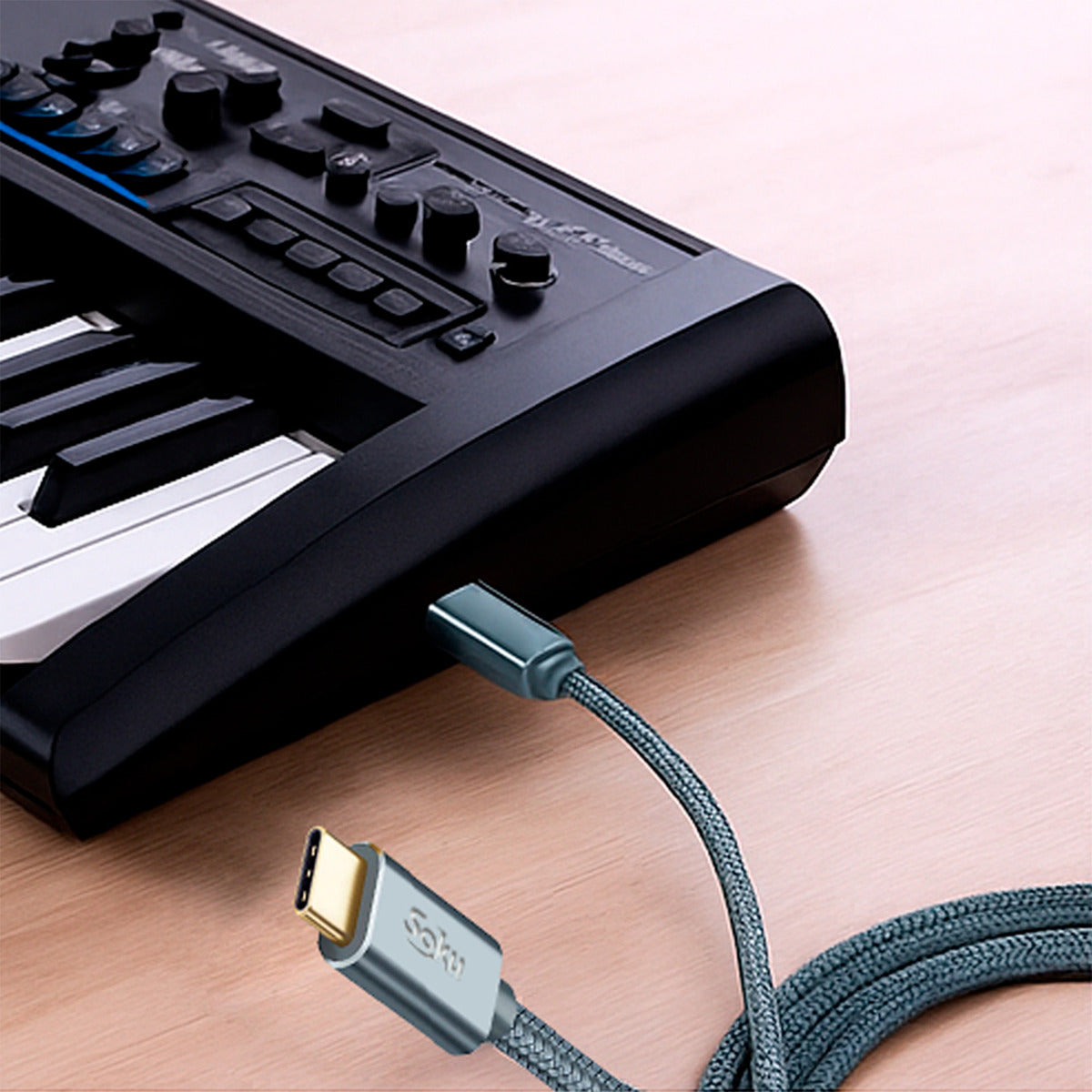 Soku Cable Impresora Usb Tipo C Chapa Oro Para Mac iPad 5m