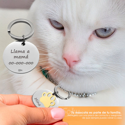 Soku Placa Personalizada Perro Gato Inoxidable Premium +