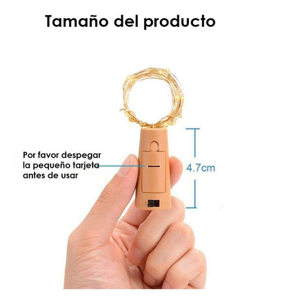 3x Serie Luces 20 Led Botella Corcho Botella