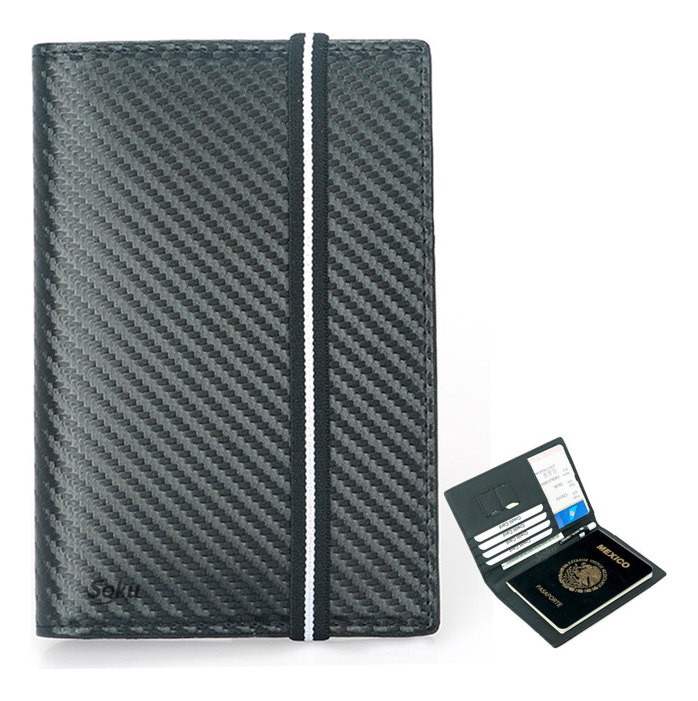 Cartera Billetera Viaje Pasaporte Piel Genuina Antirobo Rfid