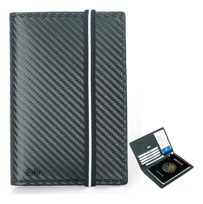 Cartera Billetera Viaje Pasaporte Piel Genuina Antirobo Rfid