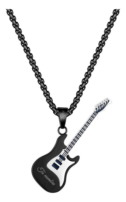 Soku Collar Personalizada Guitarra Música Acero Titanio
