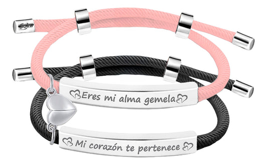 Kit 2 Brazaletes Magnéticos Pulsera  Llave Y Candado Parejas