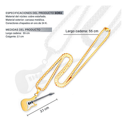 Soku Collar Personalizada Guitarra Música Acero Titanio