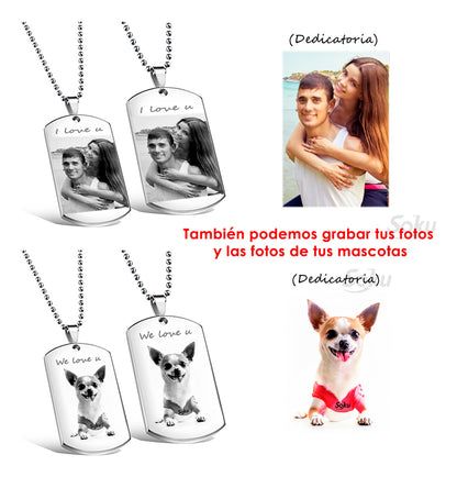 2 Placas Personalizadas Pareja Acero Inoxidable Firme