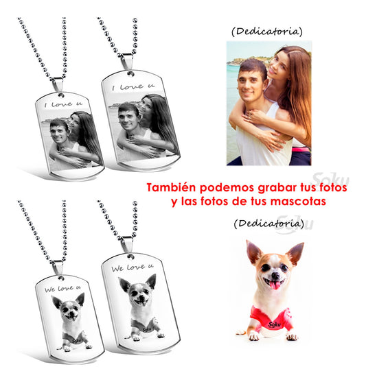 2 Placas Personalizadas Pareja Acero Inoxidable Firme