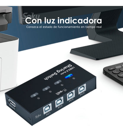 Conmutador Impresora 4 Puertos Hub Divisor Switch Manual