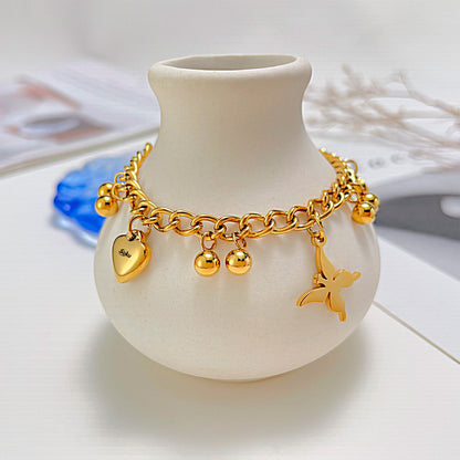 Soku Tobillera Personalizada Grabado Corazones Acero Titanio