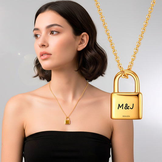 Soku Collar Dije Personalizado Candado Inoxidable Promesa