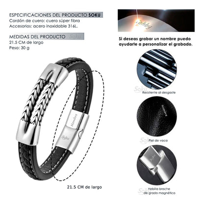 Soku Pulsera Personalizada Dragon King Inoxidable Micro Piel