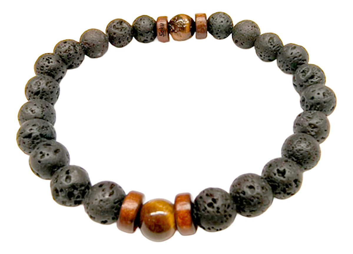 Soku Pulsera Piedra Eterna Lava Equilibrio Natural Estilo