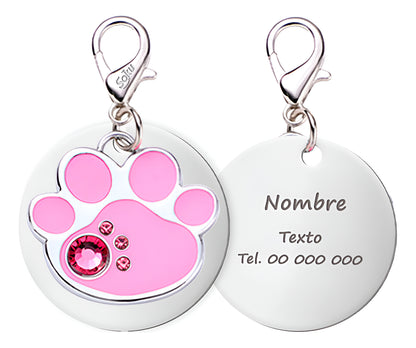 Soku Placa Personalizada Perro Gato Huella Cristal Premium+