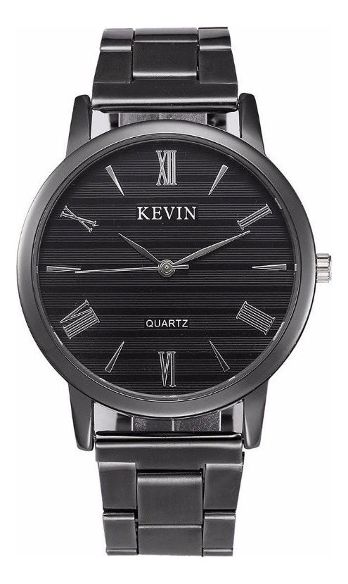 Reloj Acero Negro Marca Kevin Hombre Moda Caballero B157