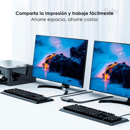 Conmutador Impresora 2 Puertos Usb Hub Divisor Switch Manual