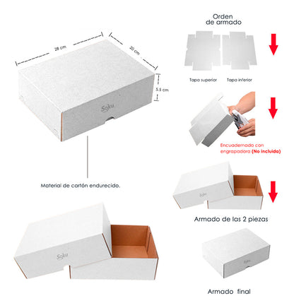 25 Caja Regalo Tapa Organiza Exhibicion Envíos Blanca