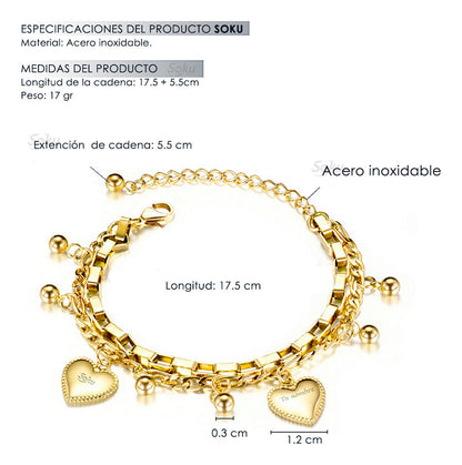 Soku Pulsera Personalizada Cadena Acero Inoxidable Dura Vida