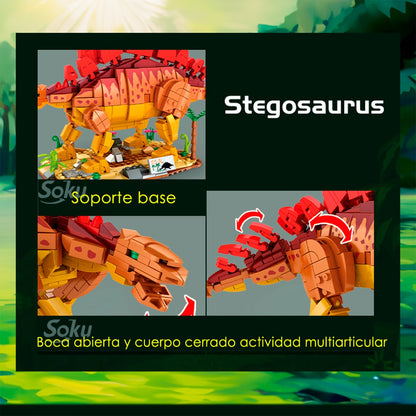 Soku Estegosaurio Articulado Niños Bloques Dino Coleccion