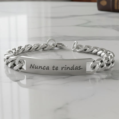 Pulsera Esclava Personalizada Mensaje Inoxidable Rexmoda