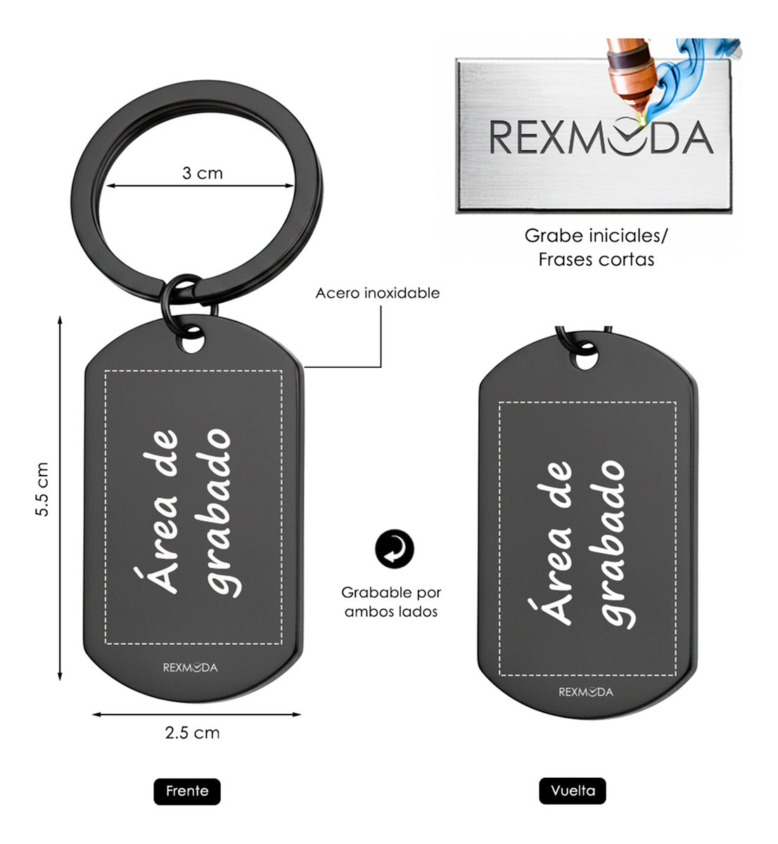 2x Llaveros Personalizado Parejas Aniversario Inoxidable