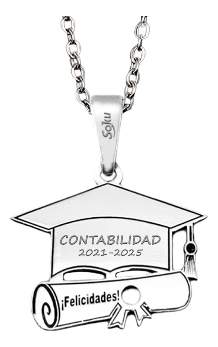 Soku Dije Personalizado Birrete Graduación Titulo Collar