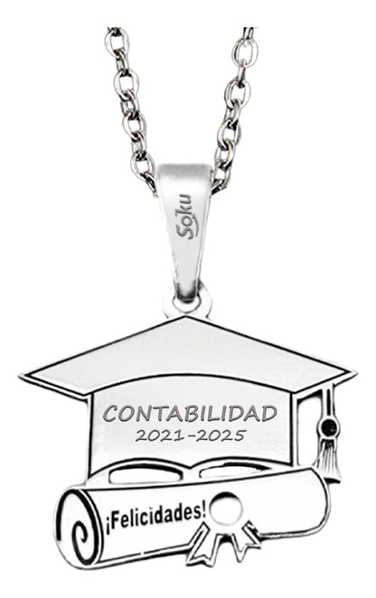 Soku Dije Personalizado Birrete Graduación Titulo Collar