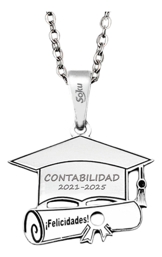 Soku Dije Personalizado Birrete Graduación Titulo Collar
