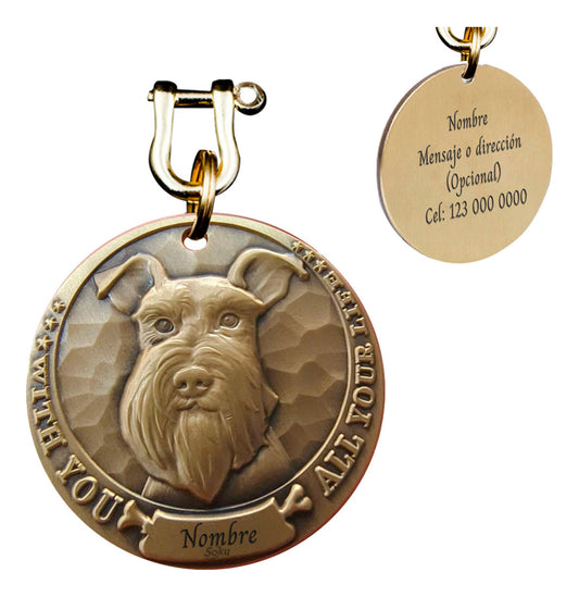 Placa Perro Personalizada Identificación Razas Inoxidable