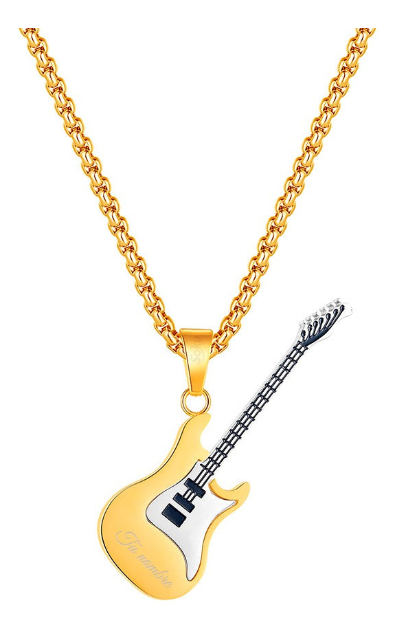 Soku Collar Personalizada Guitarra Música Acero Titanio