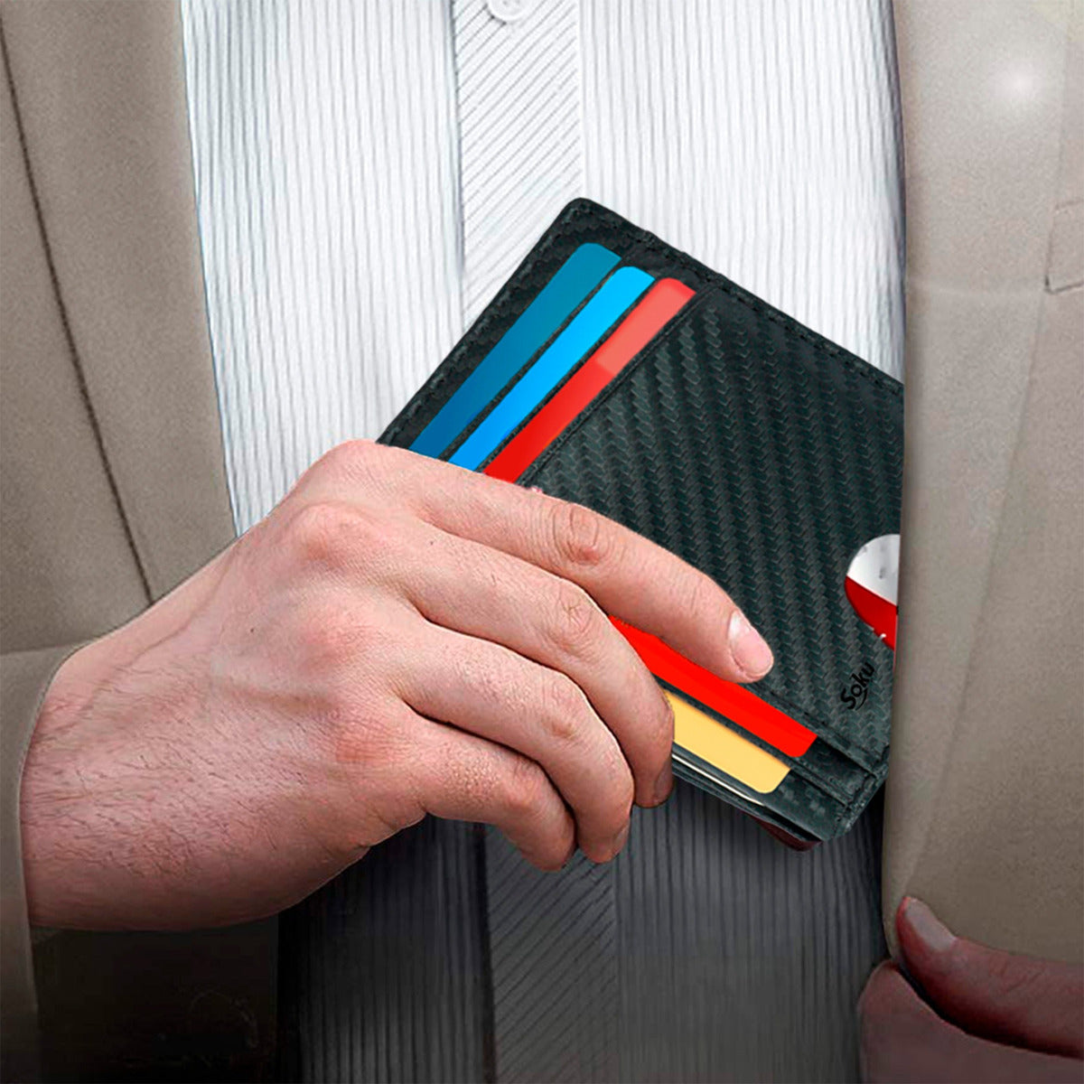 Cartera Slim Tarjetero Porta Licencia Antirrobo Rfid