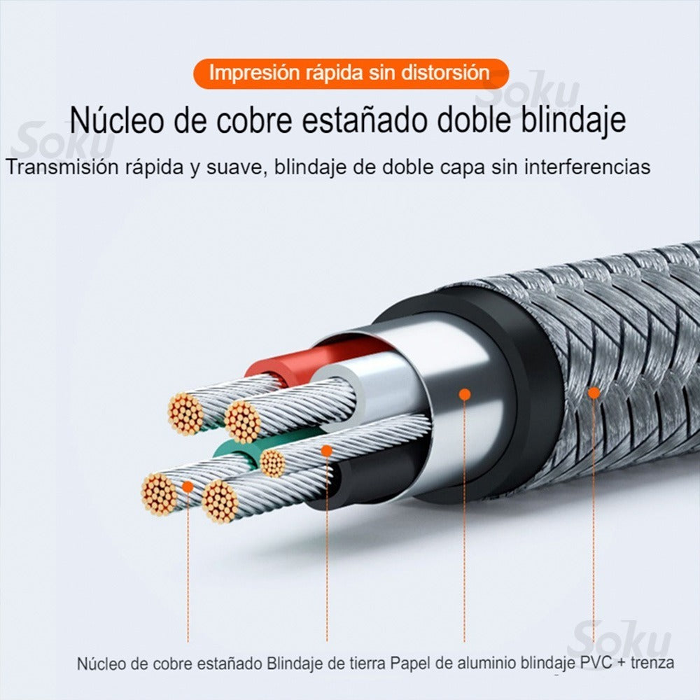 Cable Impresora Usb Tipo C Chapa Oro Para Mac iPad 2m