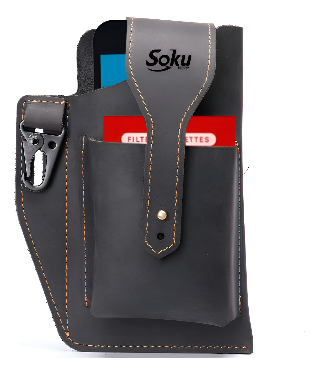 Soku Funda Piel Natural Original Para iPhone Celular Cinto