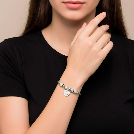 Soku Pulsera Personalizada Zirconias Corazon Inoxidable