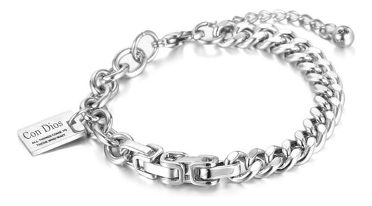 Soku Pulsera Personalizada Grabado Cristiano  Acero Titanio