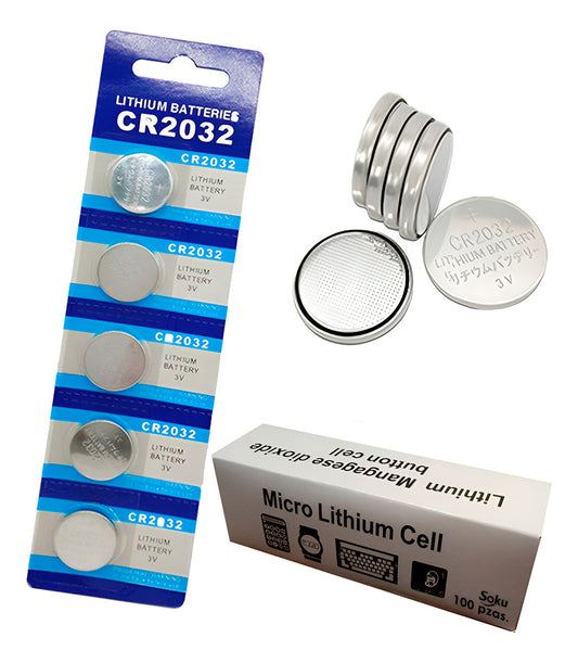 100 Pilas Cr2032 Litio Para Reloj Bascula Control Auto