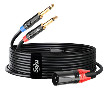 Cable Audio Dual Ts 6.35 A Xlr 3 Pines Hifi Premium 24k Soku