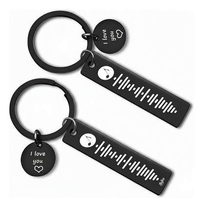 2x Llaveros Pareja Personalizado Spoti Inoxidable Dura Vida