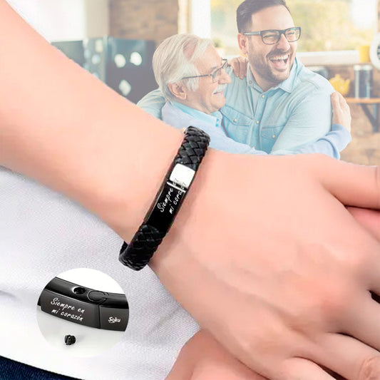 Soku Pulsera Cenizas Cuero Genuino Personalizada Inoxidable