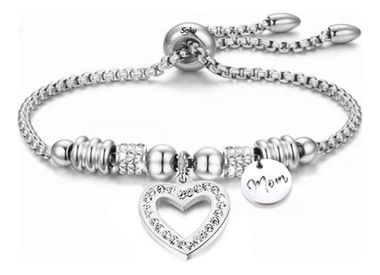 Soku Pulsera Inoxidable Zirconias Eterno Regalo Mama